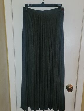 Pleated Long Gray Women's Skirt